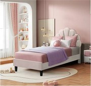 Łóżko w kształcie muszli z aksamitu "Manon" - 90 x 190 cm - Beżowy - Dla Dzieci