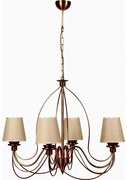 Żyrandol na łańcuchu CLASSIC 4xE14/40W/230V brązowy/beżowy