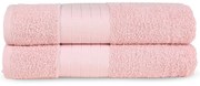 Różowe bawełniane ręczniki kąpielowe frotte zestaw 2 szt. 70x140 cm – Good Morning