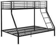 Łóżko piętrowe ELEVATIO IV - 90 i 140 × 190 cm - Czarny - Metal