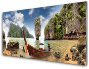 Obraz Akrylowy Łódka Skały Krajobraz