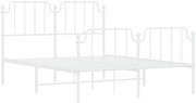 Białe metalowe łóżko małżeńskie 140x200 cm R8-R32