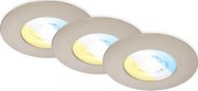 Briloner 7605032-ZESTAW 3xLED Łazienkowa oprawa sufitowa 3xLED/4,9W/230V IP44 matowy chrom