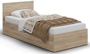 Łóżko Z Zagłówkiem I Materacem Dąb Sonoma 90X200 W7-T26