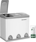 Kosz do segregacji odpadów SORT, 24l (3x8l), szara/biała SongmicsHome
