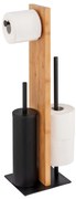 Stojak na papier toaletowy i szczotkę wc LESINA, 3w1, bambus, WENKO