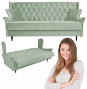 Sofa USZAK z funkcją spania 3 osobowa WELUR zielona GAJA Family Meble