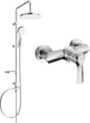Mexen Erik zestaw prysznicowy natynkowy z deszczownicą i baterią prysznicową Sabre, chrom - 72140205-00