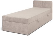 Beżowe pojedyncze łóżko tapicerowane z pojemnikiem E2-R43