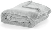 Jasnoszara narzuta z mikropluszu na łóżko dwuosobowe 220x240 cm Cosy – Tiseco Home Studio