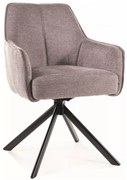 Krzesło tapicerowane NOTTI BREGO szare obracane SIGNAL