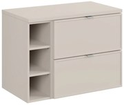 Szafka pod umywalkę nablatową BELLA CASHMERE 60cm kaszmirowa - zestaw 80 cm z regałem i blatem COMAD