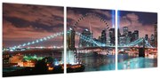 Obraz - Nowy Jork, Manhattan (z zegarem) (90x30 cm)