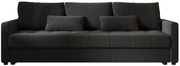 Ciemnoszara sofa rozkładana tapicerowana welurem H3-N78