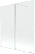 Mexen Velar parawan nawannowy 2-skrzydłowy rozsuwany 150 x 150 cm, transparent, biały - 896-150-000-01-20
