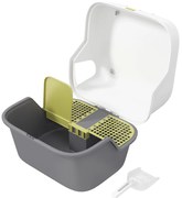 PawHut Kuweta dla Kota z Pokrywą i Łopatką, Łatwa w Czyszczeniu, Zamykana, Kolor Biały