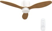 HOMCOM Wentylator sufitowy z regulowanym światłem i pilotem 115 cm, 3 kolory, 3 łopaty, 6 prędkości, timer, naturalny