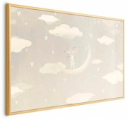 Plakat Myszka na księżycu 30x21 cm z ramą złotą bez marginesu ARTGEIST B