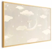 Plakat Myszka na księżycu 30x21 cm z ramą złotą bez marginesu ARTGEIST B