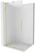Mexen Velar L ścianka prysznicowa rozsuwana Walk-in 110 x 200 cm, szron 8 mm, złota szczotkowana - 871-110-003-33-55