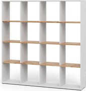 Room Divider biały/złoty dąb 142.4x29x143 karree
