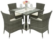 Zestaw ogrodowy z rattanu GINA II. 1 + 4 (szary)