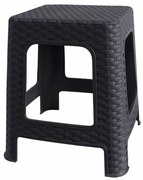 Ogrodowy taboret do sztaplowania Ratan, 36 x 33 x 33 cm, antracytowy