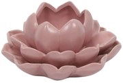 Świecznik na tealight kwiat lotosu z porcelany, 12,5 x 13 x 6,5 cm