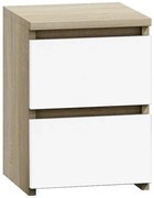 Wąska szafka nocna - biała + dąb sonoma x Z3-E71