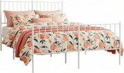 Białe metalowe łóżko małżeńskie w stylu loft 160x200 cm E7-P32