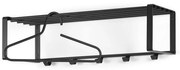 Czarny metalowy wieszak ścienny z półką 70 cm Rex – Spinder Design