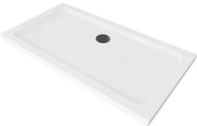 Mexen Flat brodzik prostokątny slim 120 x 70 cm, biały, syfon czarny - 40107012B