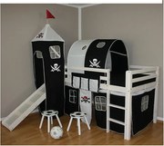 Łóżko piętrowe dziecięce 208x110x97 cm białe Pirat