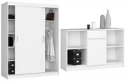 Komplet białych mebli szafa i komoda P9-M72