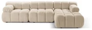 Beżowy narożnik modułowy z materiału bouclé (prawostronny) Bellis – Micadoni Home