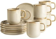 Mäser Zestaw filiżanek do espresso z spodkami Cordelia Sand, 6+6 szt.