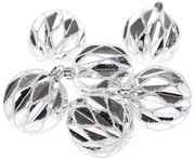 Zestaw ozdób świątecznych Silver shine, 6 szt., śr. 8 cm, plastik
