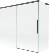 Mexen Rox L parawan nawannowy 2-skrzydłowy rozsuwany 170 + 70 x 150 cm, transparent, gun gray szczotkowany - 8C9L-170-070-66-00