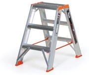 Schodki aluminiowe dwustronne ALVE PREMIUM, 2x3 stopni, wysokość 0,64 m