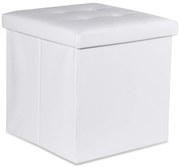 Biały składany taboret ZAREX L z ekoskóry