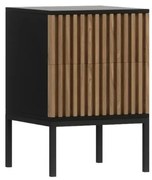 Szafka nocna MEORATI 40x40cm, czarna/dąb artisan