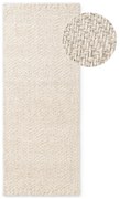 Kremowy chodnik z mieszanki wełny tkany ręcznie 80x200 cm Majoli – Elle Decoration