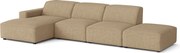 Narożnik modułowy Cursal C lewy z pufą – sofa narożna 341 x 166 x 70 cm, jasno brązowy Raven 34, nowoczesny design
