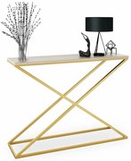 Konsola toaletka glamour złoty + dąb sonoma G4-E17