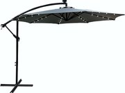 Parasol ogrodowy MILIN jasnoszary z oświetleniem LED waga 12,7 kg wymiary 300x00x45 cm