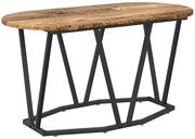 Metalowy owalny stolik kawowy stare drewno D6-T34