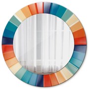 Promieniste koncentryczne pasy Lustro z nadrukiem dekoracyjne okrągłe