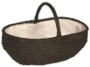 Kosz wiklinowy z rączką na drewno 40x65 cm