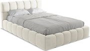 Łóżko 160 x 228 - z weluru - jasny beż - NALU