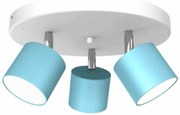 Lampa sufitowa DIXIE BLUE/WHITE 3xGX53, potrójna, na kole, niebieska, kierunkowa